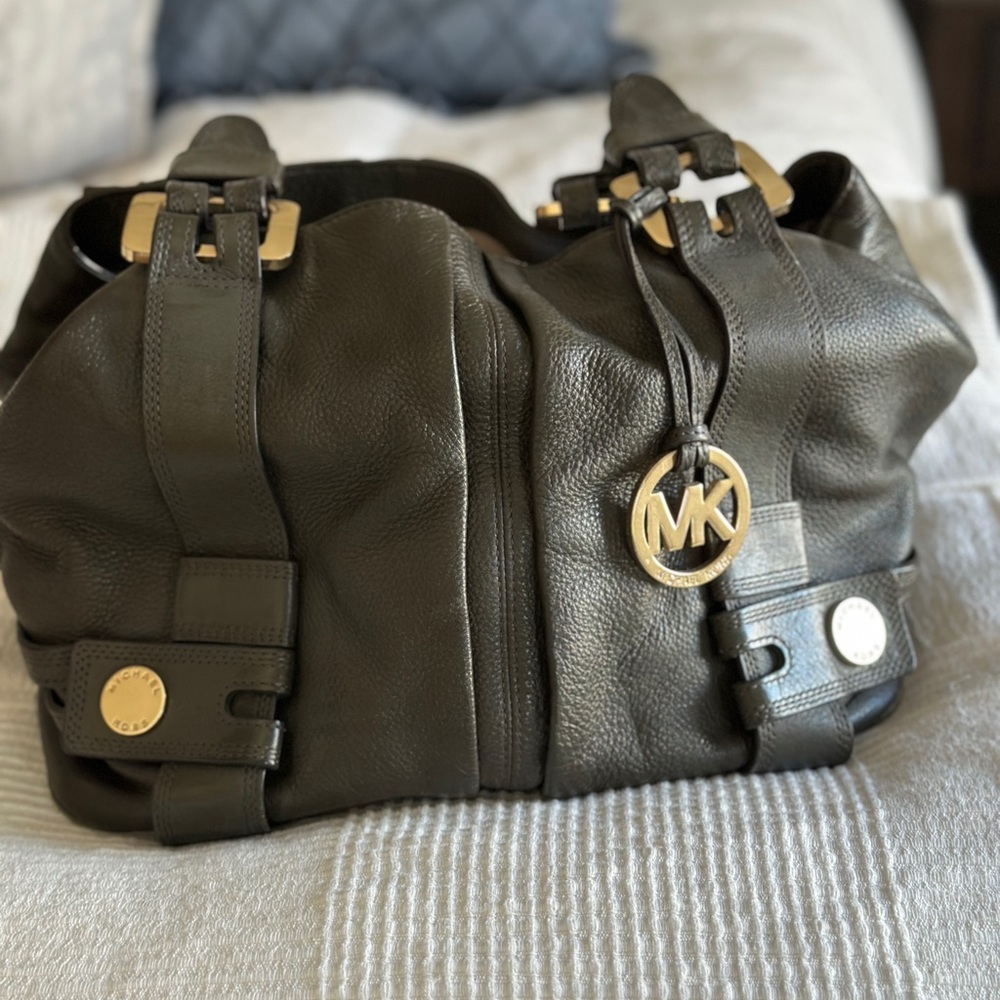 Michael Kors Olive Green Leather Handbag